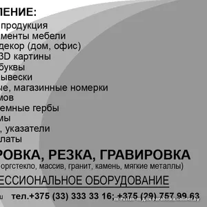 ИЗГОТОВЛЕНИЕ: - рекламная продукция - резные элементы мебели - объемны