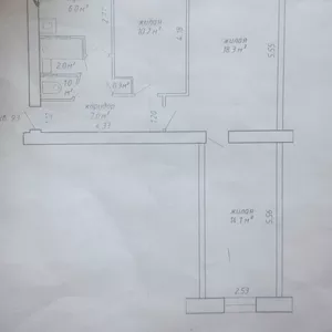 Продам или обменяю 2 комнаты в 3-ёх комнатной квартире