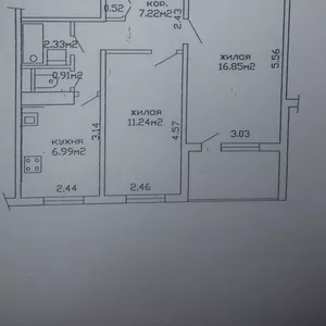 Продается 2-комнатная квартира пр-т Рокоссовского, 43