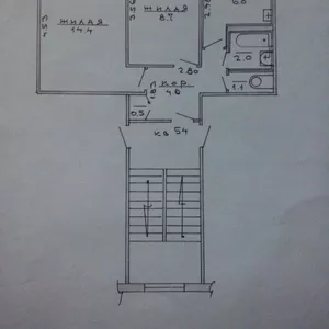 продам 2 комнатную квартиру в Лиде,  центр