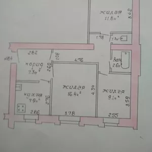 Продам 3-х комнатная квартира в г. Барановичи по ул. Наконечникова, 30