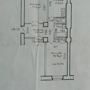 Продаю 2х комн. сталинку центр 62 кв. м. 3/4эт. балкон 